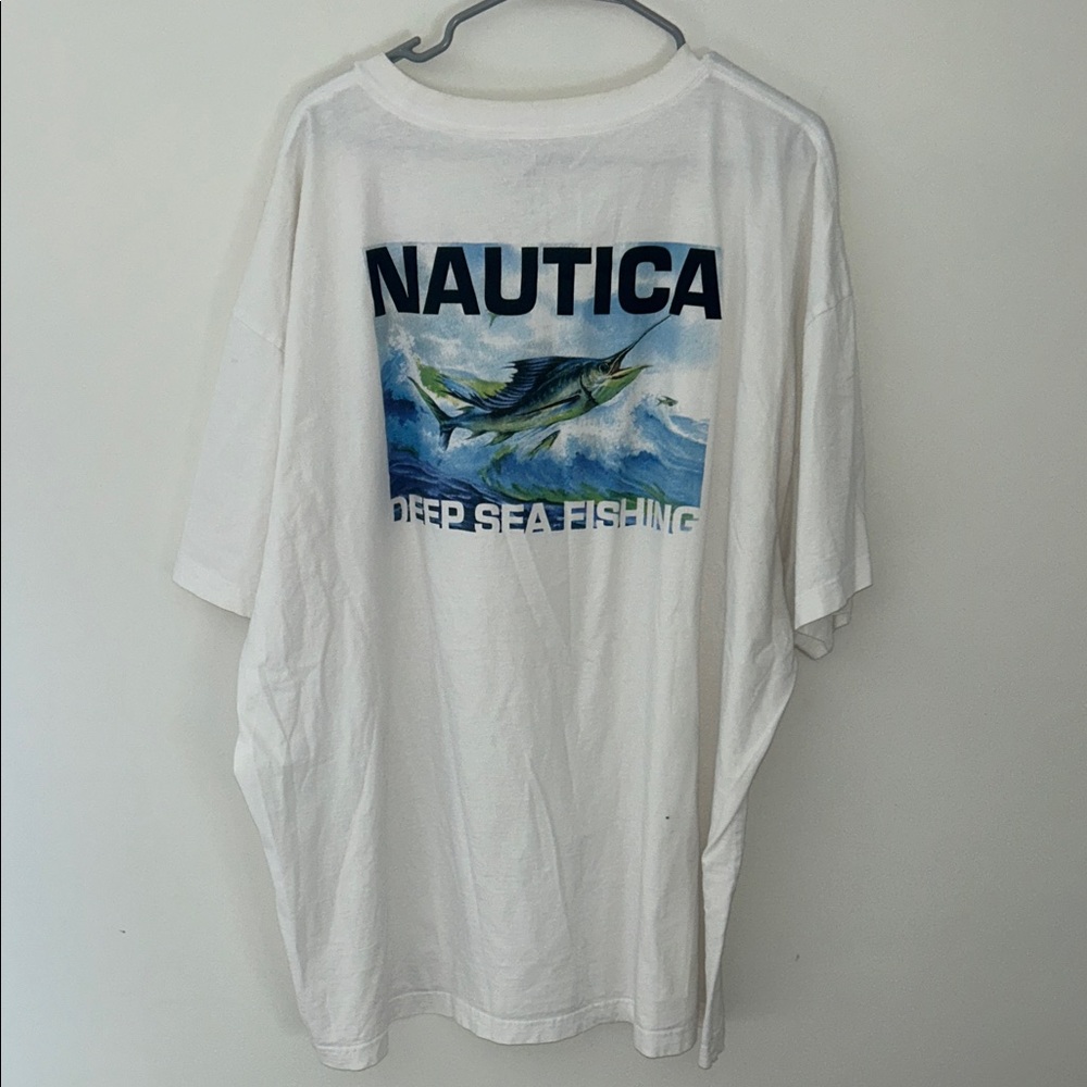 Nautica White Deep Sea Fishing Tee